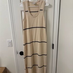 Varley Cream and Black Knit Maxi Dress
